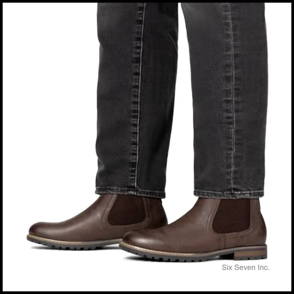 Men's Chelsea Boots Slip-On Classic Dress Ankle Boots Comfortable Casual Elegant